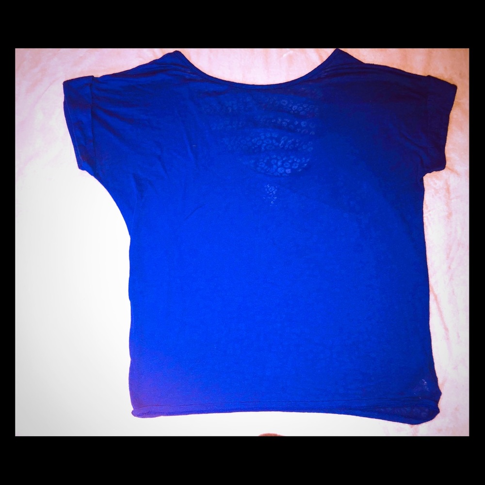 Jessica Simpson Sheer Purple Open Back Top